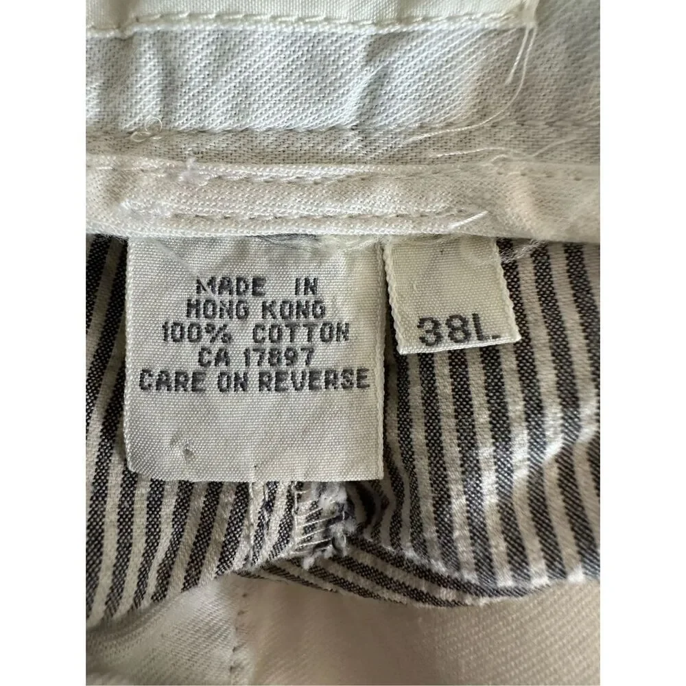 Banana Republic Dress Pants Mens 38 Long Grey Striped Pleated Cuffed Vintage Sus